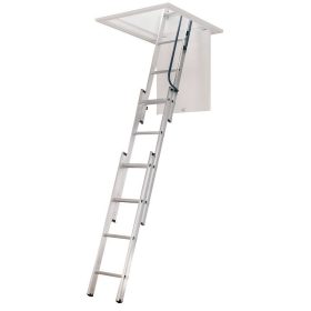 Werner AA1510 18 in W x 24 in L x 7 ft to 9 ft 10 in H Compact Attic Ladder